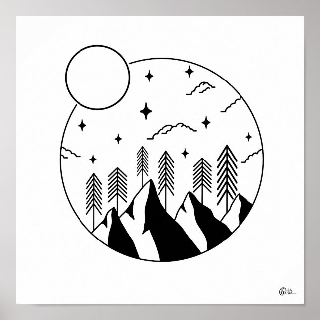 Poster de escenario de arte de línea (Frente)