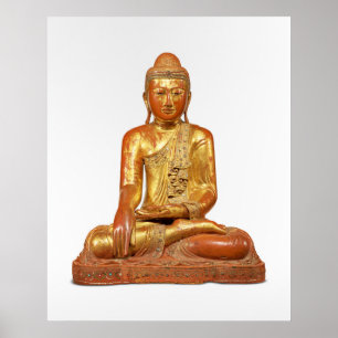 Póster de escultura de Buda