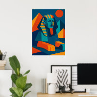 Poster de esfinge de arte pop vibrante