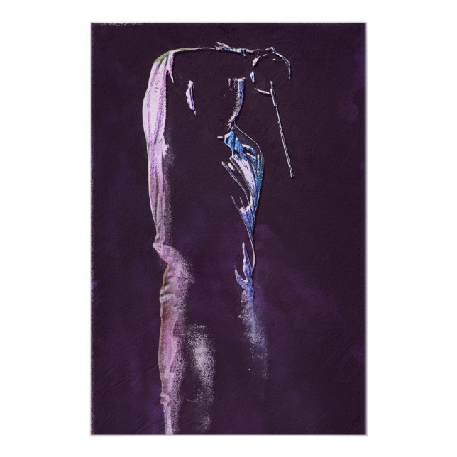 Poster de esgrima de silueta de esgrima (Anverso)