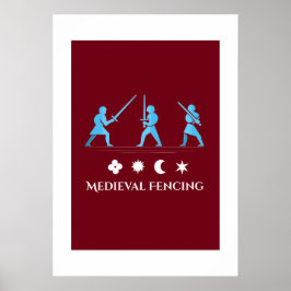 Póster de Esgrima Medieval – Guardias Mínimos de C