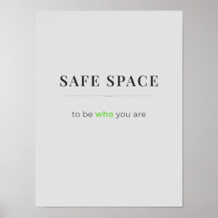 Póster de Espacio Seguro para Ser Tú Mismo - color