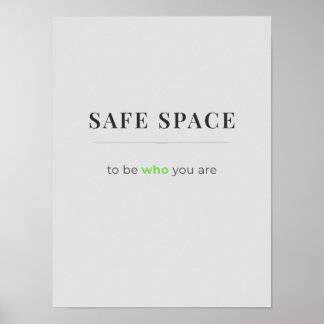 Póster de Espacio Seguro para Ser Tú Mismo - color