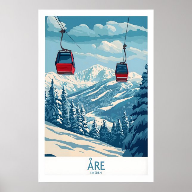 Póster de esquí Åre Suecia 1 (Frente)