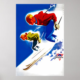 Póster de esquí Arte de esquí Regalo de esquiador