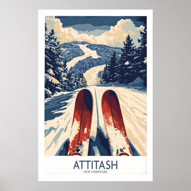 Póster de esquí Attitash 1 (Frente)
