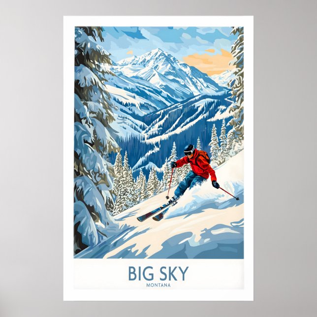 Póster de esquí Big Sky 1 (Frente)