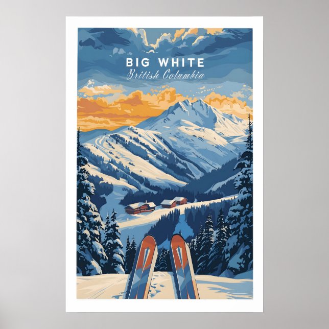Póster de esquí Big White - Columbia Británica 1 (Frente)