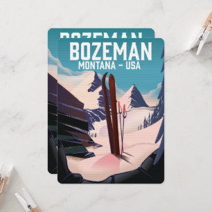 Poster de esquí Bozeman Montana