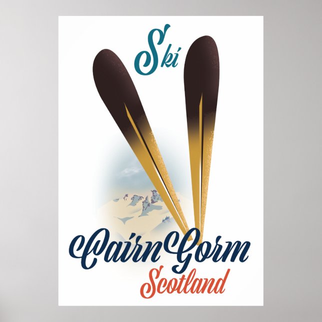 Póster de esquí CairnGorm Escocia (Frente)