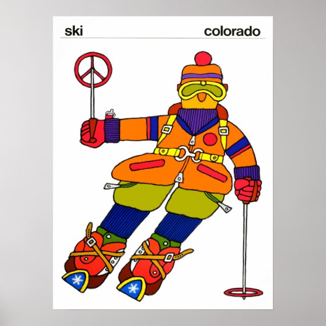 Póster de esquí Colorado (Frente)