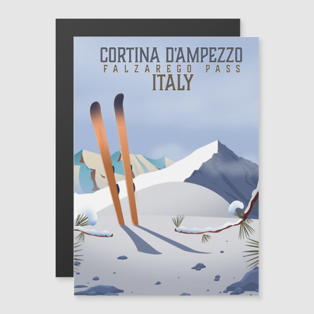 Poster de esquí Cortina d'Ampezzo Italia Imprimir (Anverso/Reverso)