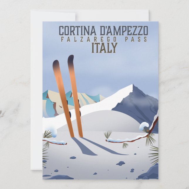 Poster de esquí Cortina d'Ampezzo Italia Imprimir (Anverso)