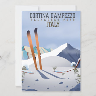 Poster de esquí Cortina d'Ampezzo Italia Imprimir