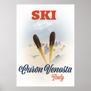 Póster de esquí Curon Venosta Italia