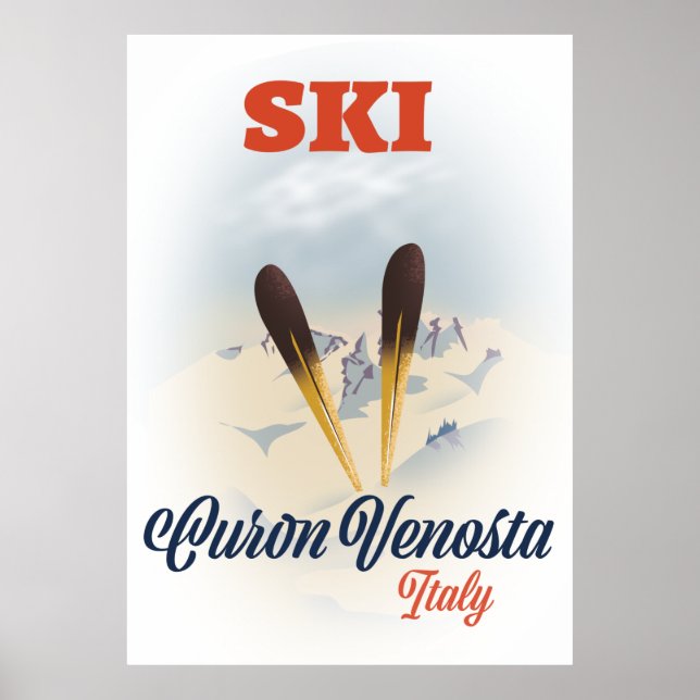 Póster de esquí Curon Venosta Italia (Frente)