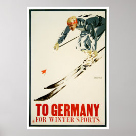 Póster de esquí de Alemania Arte alemán Impresión