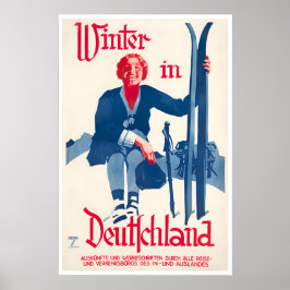 Póster de esquí de Alemania Arte de viaje alemán D