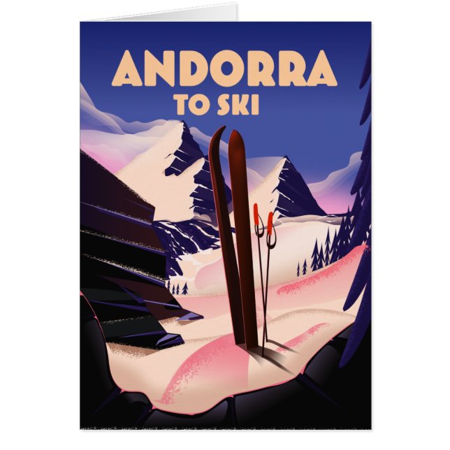 Poster de esquí de Andorra. (Frente)