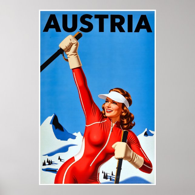 Póster de esquí de Austria (Frente)