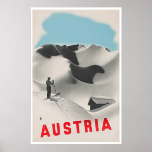 Póster de esquí de Austria Arte austriaco Viaje vi