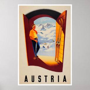 Póster de esquí de Austria Arte deportivo Impresió