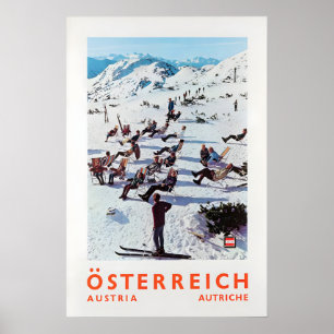 Póster de esquí de Austria Impresión vintage de vi