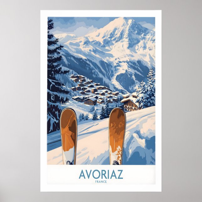 Póster de esquí de Avoriaz Francia Impresión 1 (Frente)