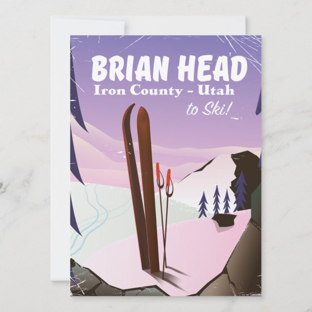 Póster de esquí de Brian Head, condado de Iron Uta (Reverso)