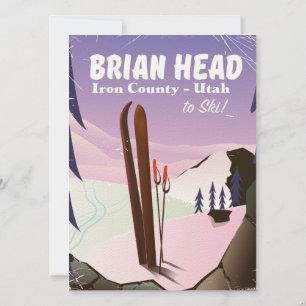 Póster de esquí de Brian Head, condado de Iron Uta
