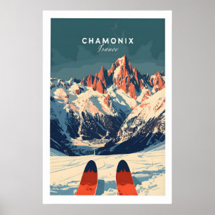 Póster de esquí de Chamonix 1