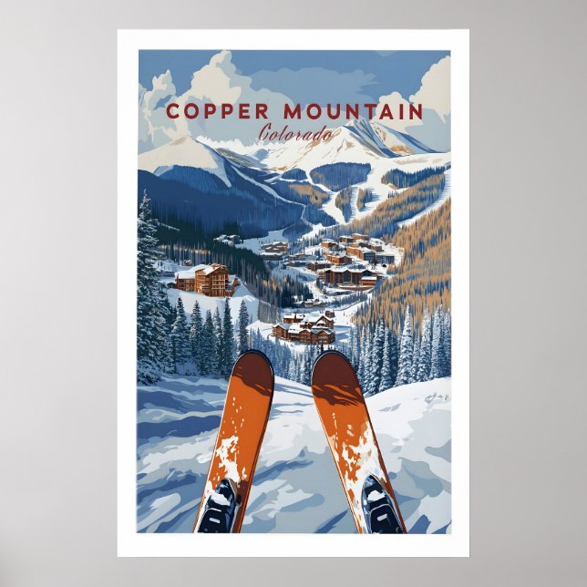 Póster de esquí de Copper Mountain Pueblo de esquí (Frente)