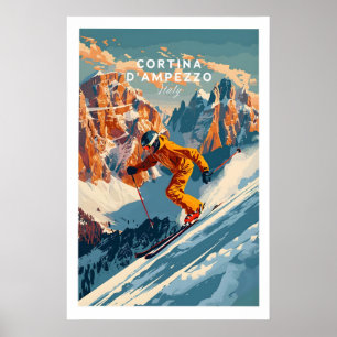 Póster de esquí de Cortina d'Ampezzo 1