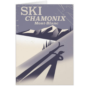 Poster de esquí de cosecha Chamonix-Mont-Blanc