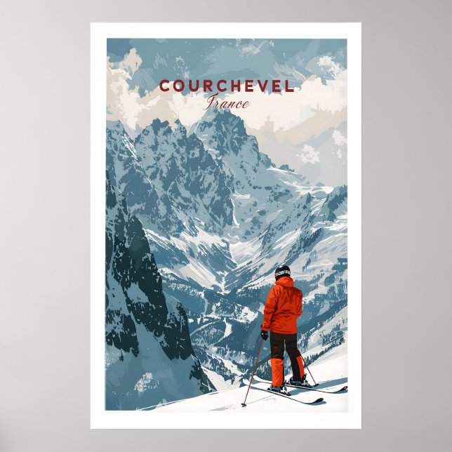 Póster de esquí de Courchevel 1 (Frente)