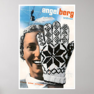 Póster de esquí de Engelberg Suiza Arte Impresión