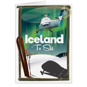 Poster de esquí de época de Islandia