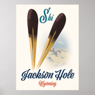 Póster de esquí de Jackson Hole Wyoming