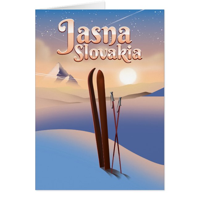 Póster de esquí de Jasna, Eslovaquia. (Frente)