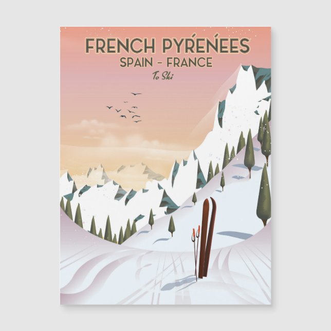 Poster de esquí de los Pirineos franceses (Anverso)