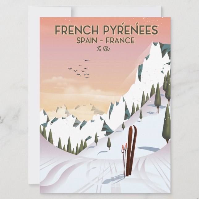 Poster de esquí de los Pirineos franceses (Anverso)