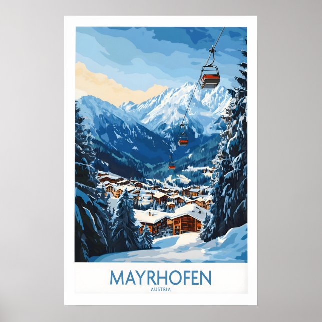 Póster de esquí de Mayrhofen 1 (Frente)