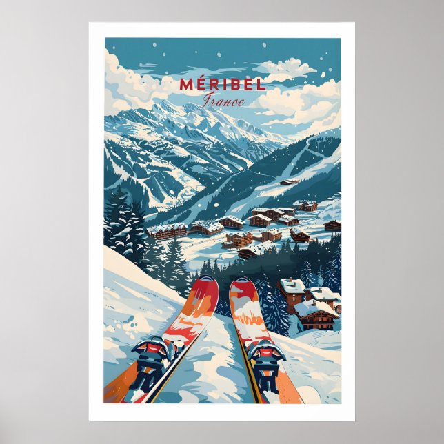 Póster de esquí de Meribel - Francia 1 (Frente)