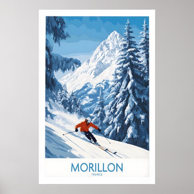 Póster de esquí de Morillon 1 (Frente)