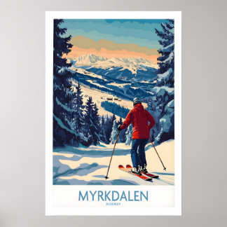 Póster de esquí de Myrkdalen Un regalo perfecto pa