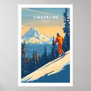 Póster de esquí de Oregon Timberline Print 1