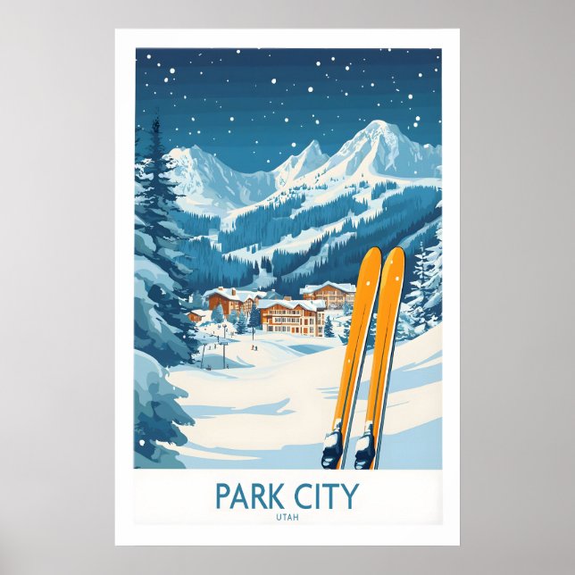 Póster de esquí de Park City 1 (Frente)