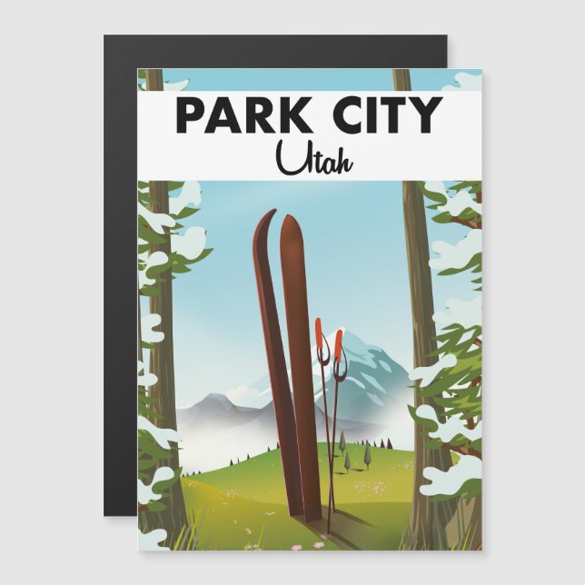 Poster de esquí de Park City Utah (Anverso/Reverso)