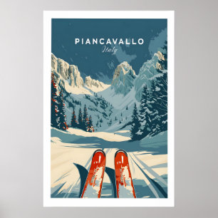 Póster de esquí de Piancavallo - Italia 1