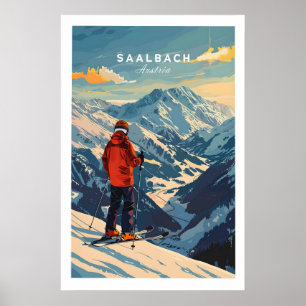 Póster de esquí de Saalbach - Austria 1